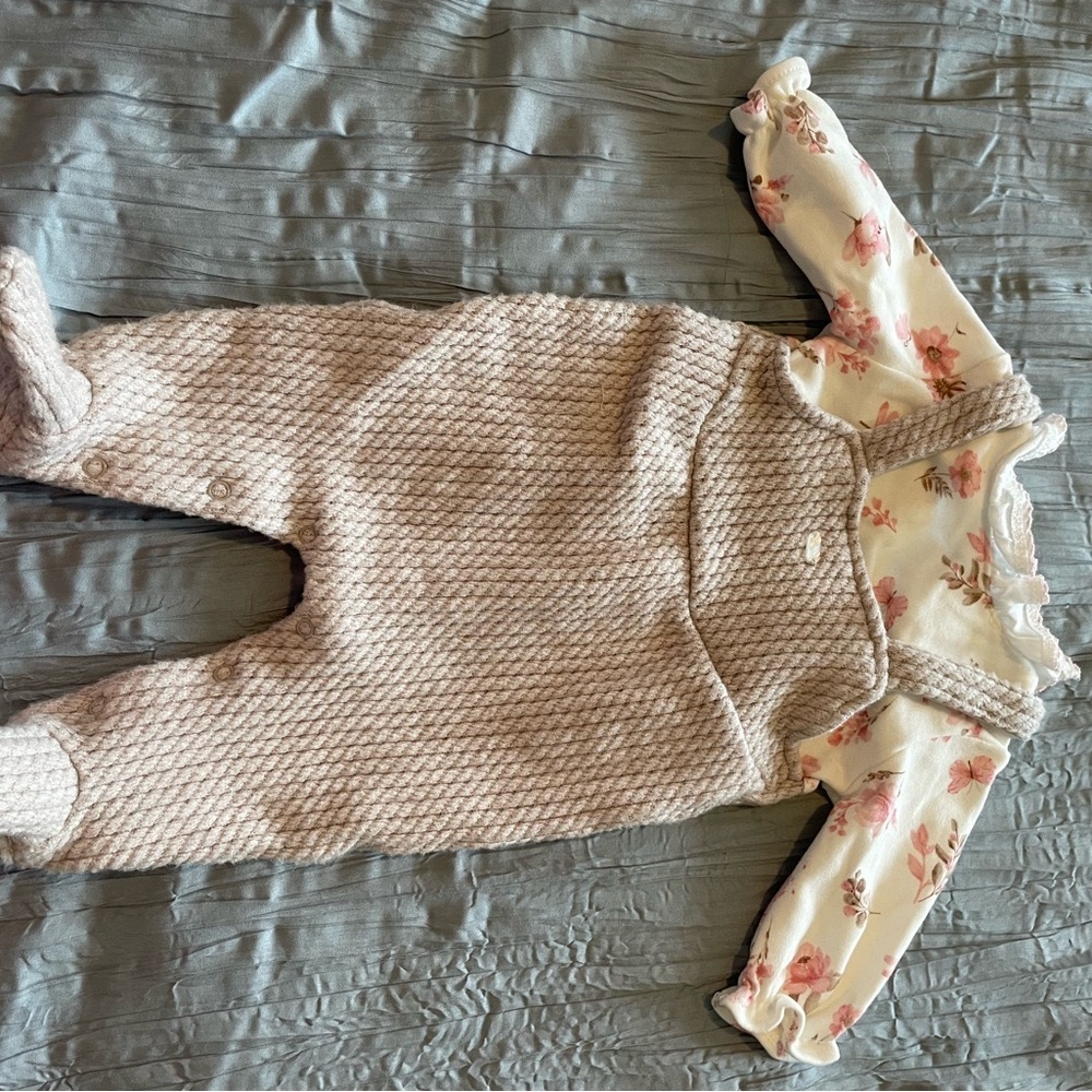 Floral Long Sleeve Baby Romper